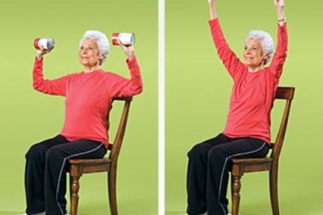 تمرین پرس سرشانه دمبل نشسته تمرین های قدرتی سالمندی