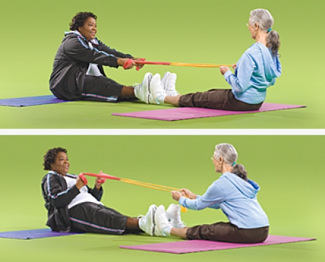 تمرین های انعطاف پذیری تمرین طناب کشی دوستانه